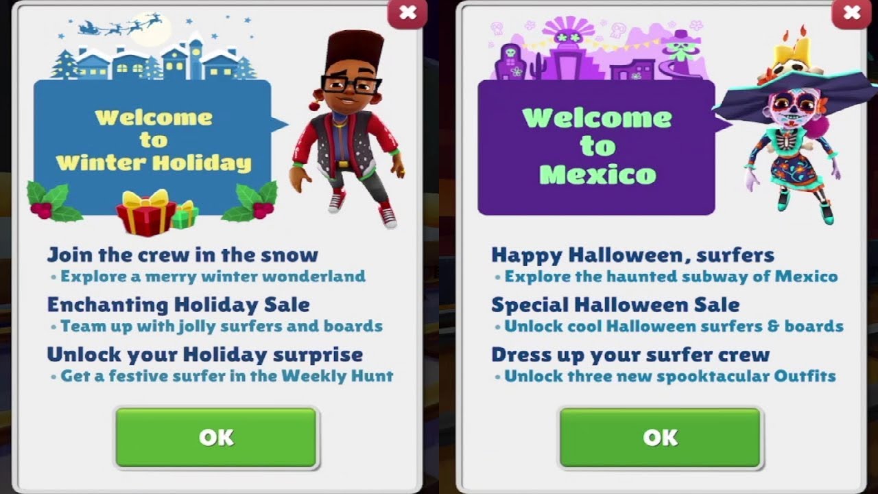 Subway Surfers: Winter Holiday VS Mexico Gameplay