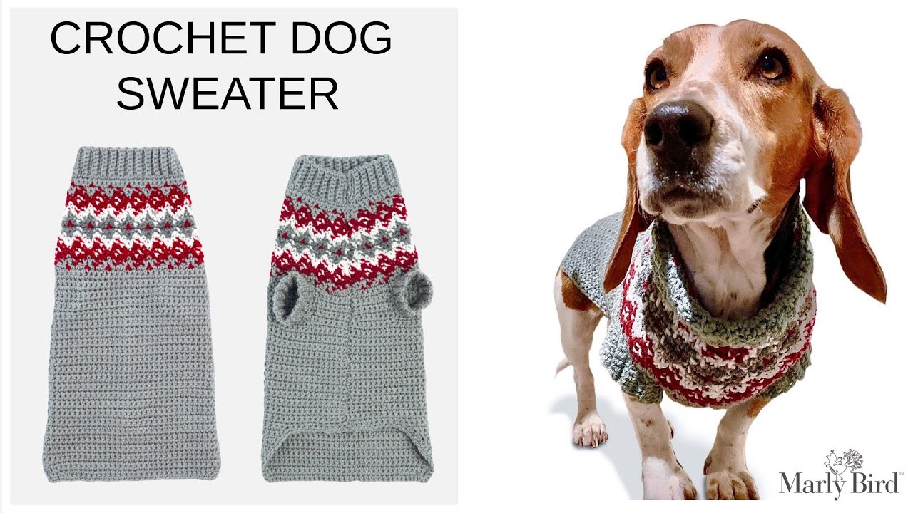 Crochet Family Dog Sweater || Fair Isle || Small Dog || Medium Dog || Large Dog || Free Pattern