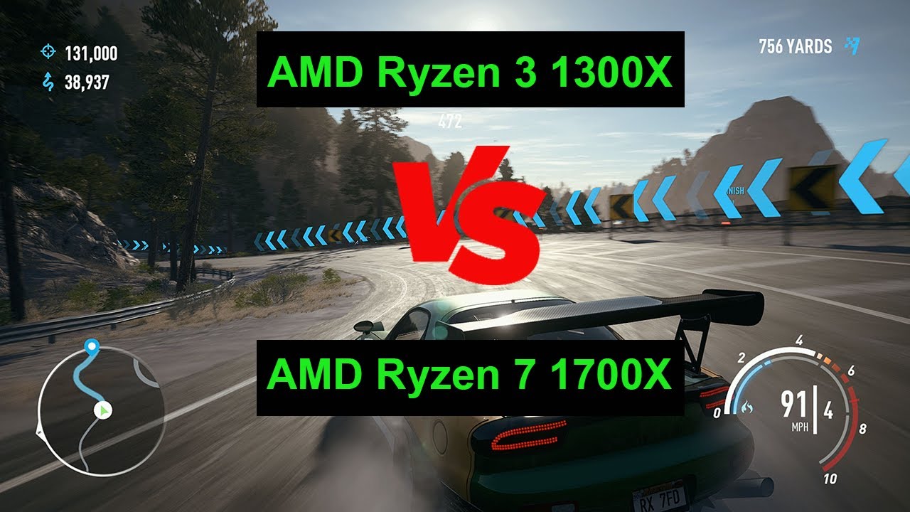 AMD Ryzen 3 1300X vs Ryzen 7 1700X Gaming