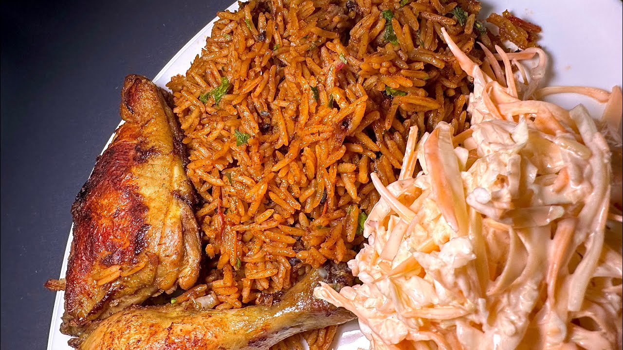 Party Jollof rice/ no blended tomato or peppers/ quick and easy recipe