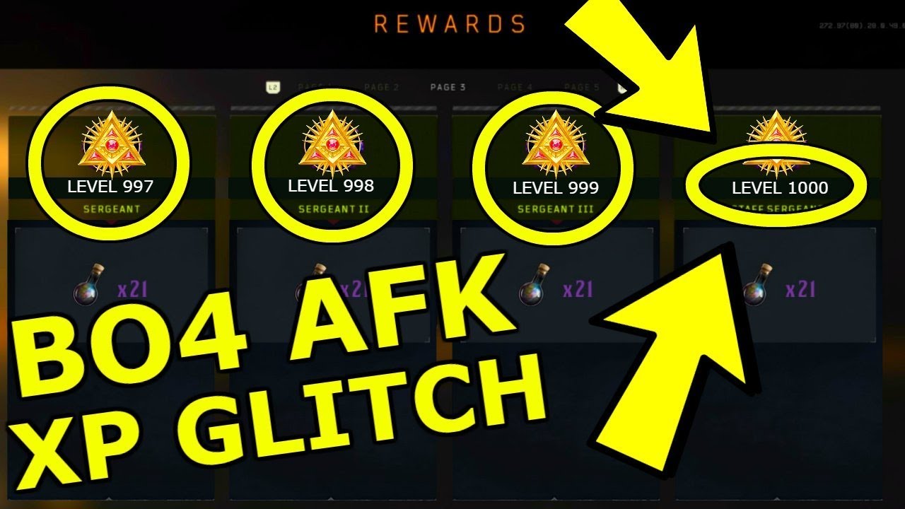 AFK BO4 XP GLITCH! BLACK OPS 4 XP GLITCH! BO4 PRESTIGE GLITCH! BO4 ZOMBIES XP GLITCH! BO4 GLITCHES!