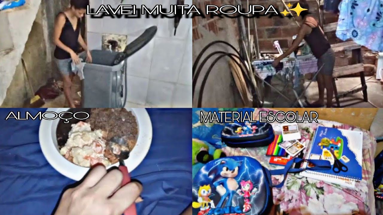 LAVEI MUITA ROUPA| material escolar📚|almoço🍲