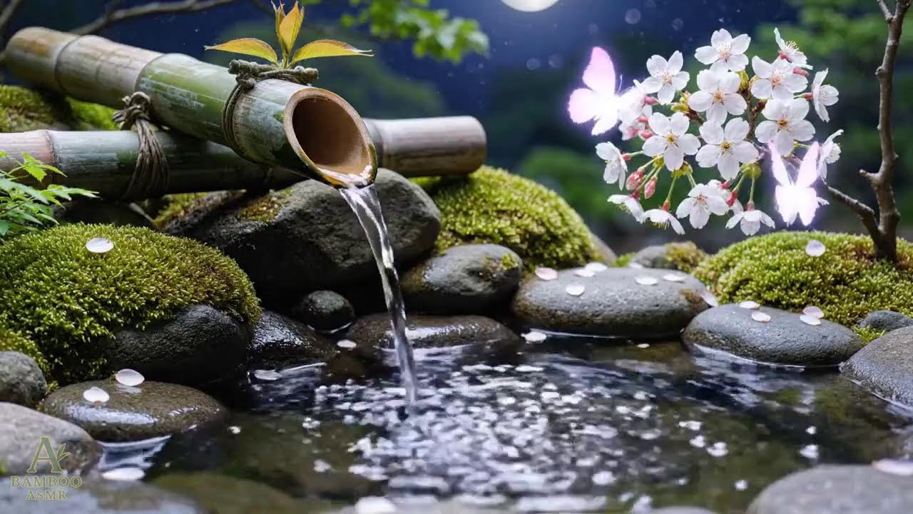 Calming Music & Bamboo Water Sounds 🌿 for Insomnia Relief & Stress Reduction