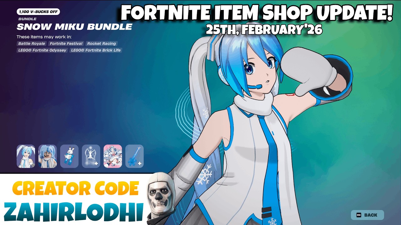 Snow Miku RETURNS to Fortnite! 🌨️ Item Shop Update &ndash; Feb 25, 2026