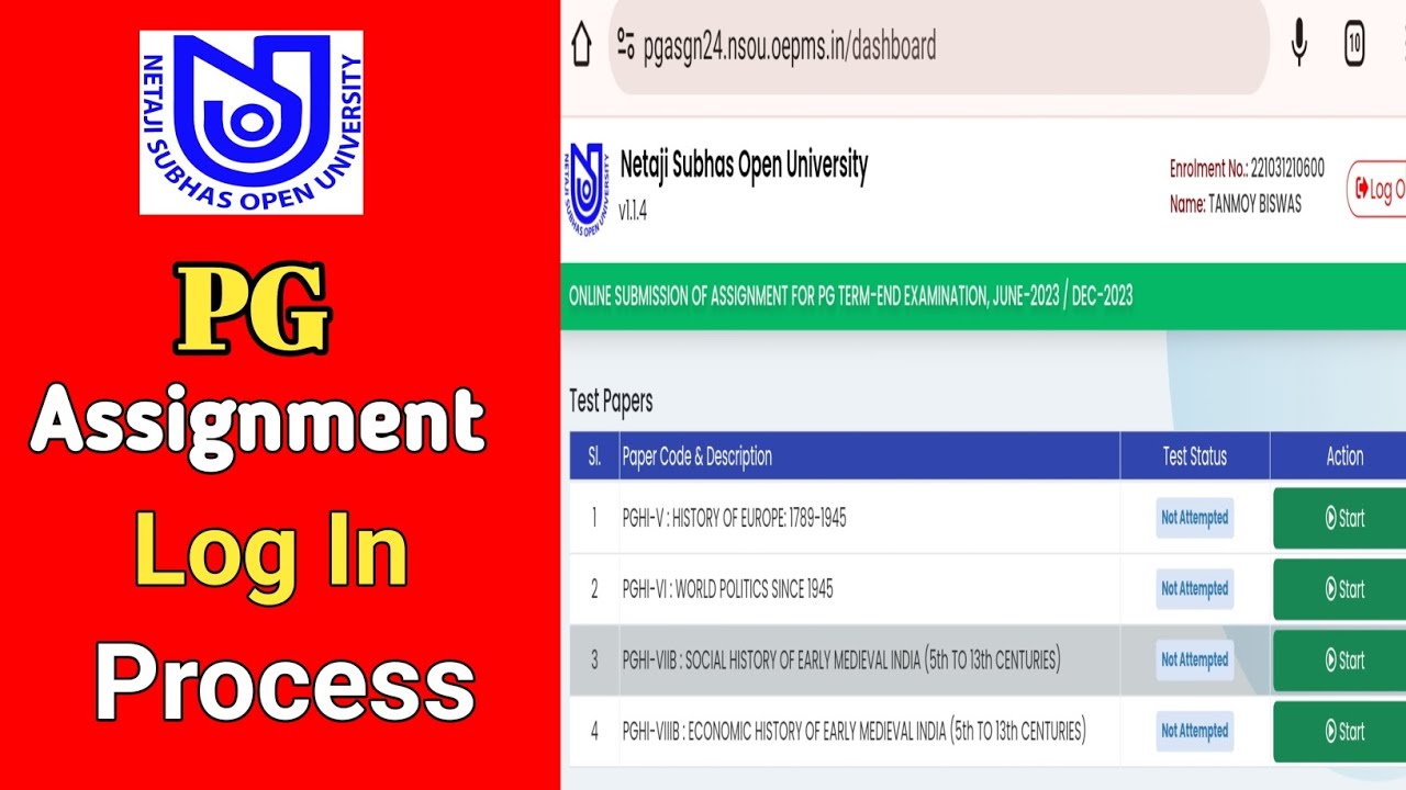 &diams;️NSOU PG Assignment Login Process 2024 #itihaspathkendro #pgassignment #pghistory