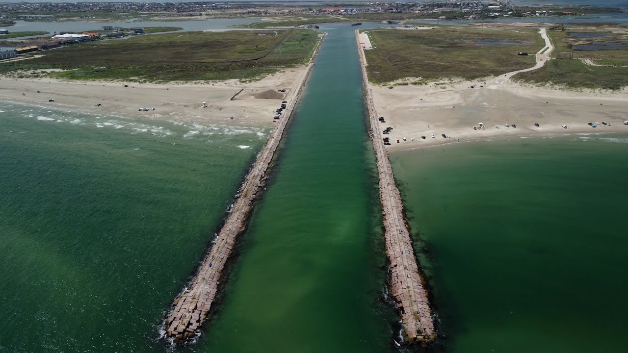 Packery Channel Jetties Corpus Christi, Texas August 2022 | Drone