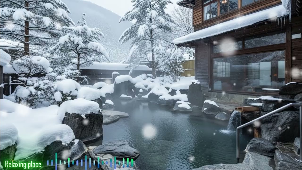Relaxing music with the sound of flowing water, anxiety and depression, stress reduction, winter