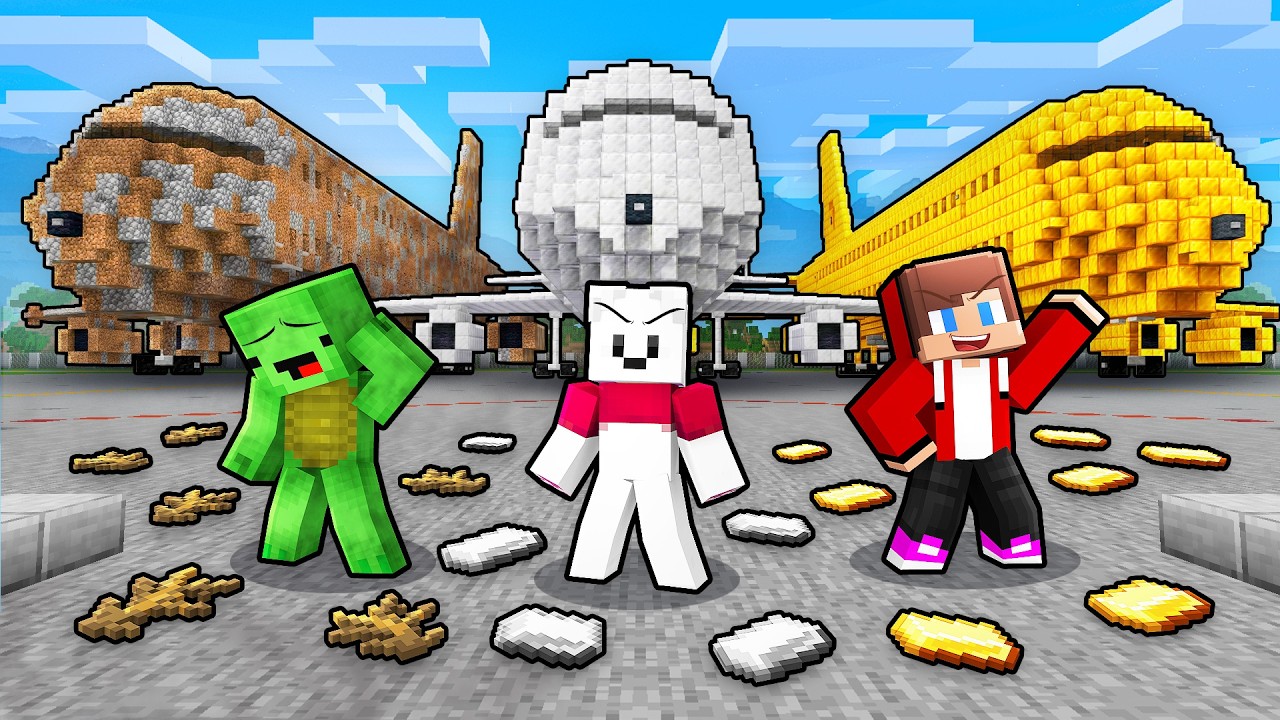 JJ vs Mikey vs Carrie: AIRPLANE BATTLE in Minecraft - Maizen