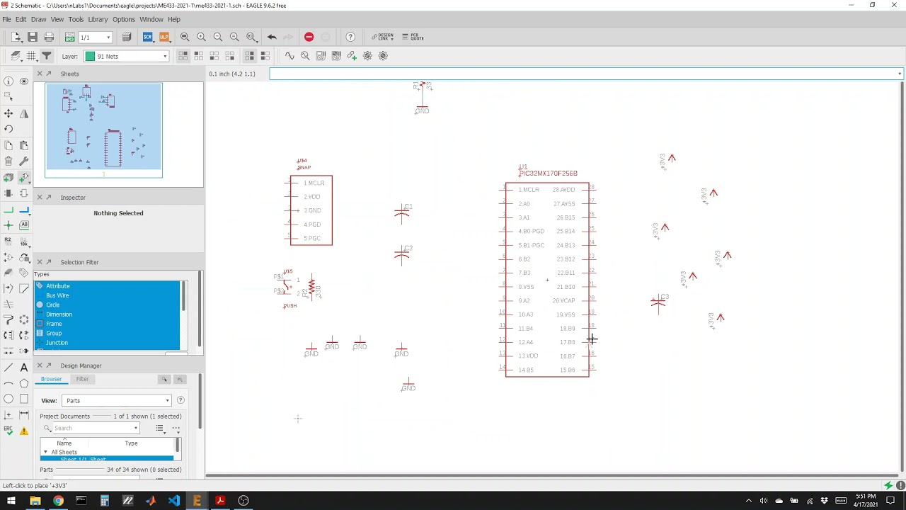 Drawing a circuit diagram in Eagle