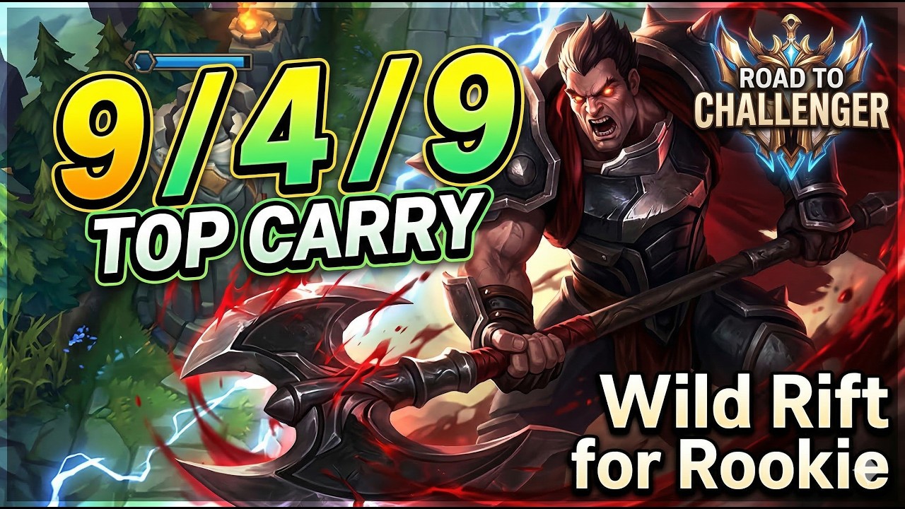 [Wild Rift] Darius Top Carry – 9/4/9 Gameplay - Darius Reset Madness