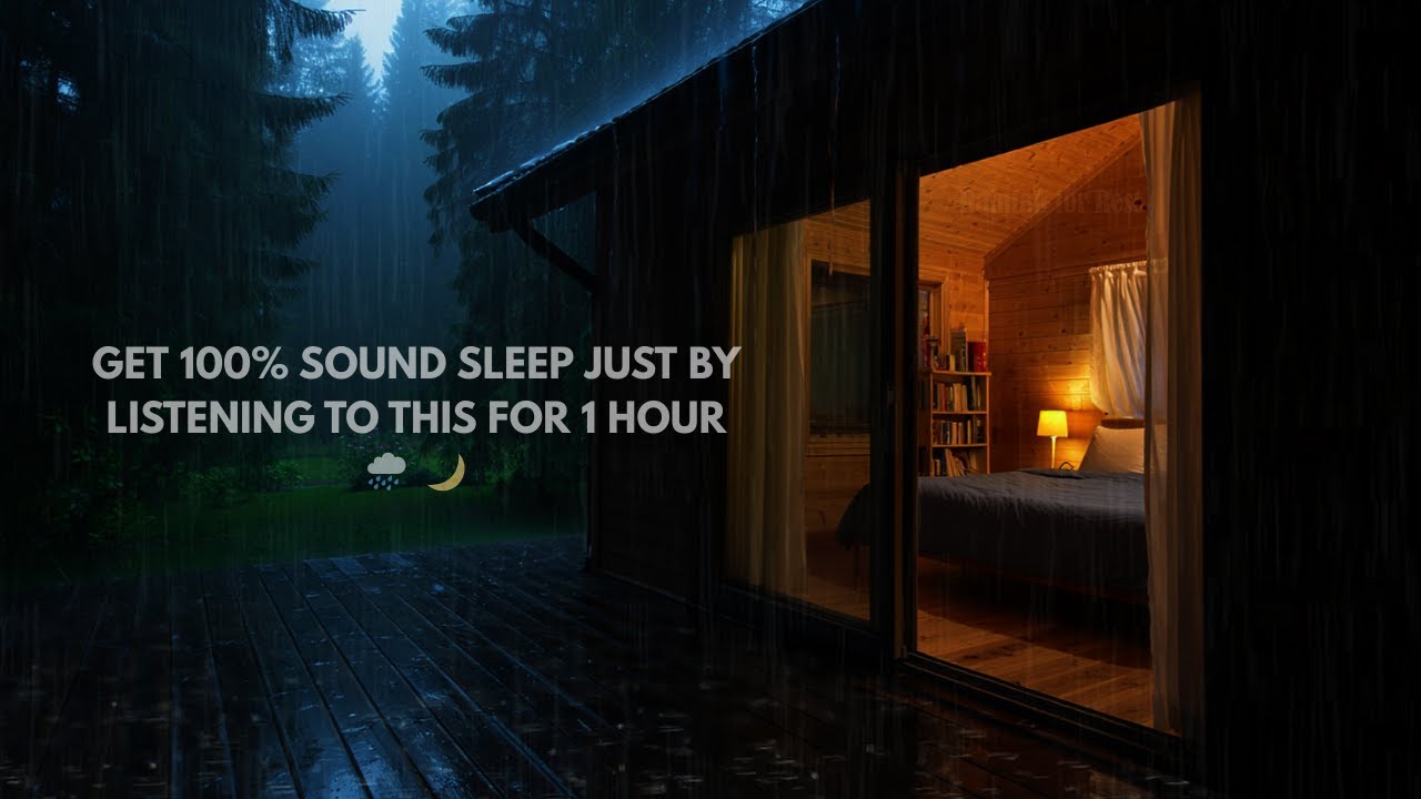 Rain Sounds by a Remote Forest Cabin 🌙 Deep Rest Audio