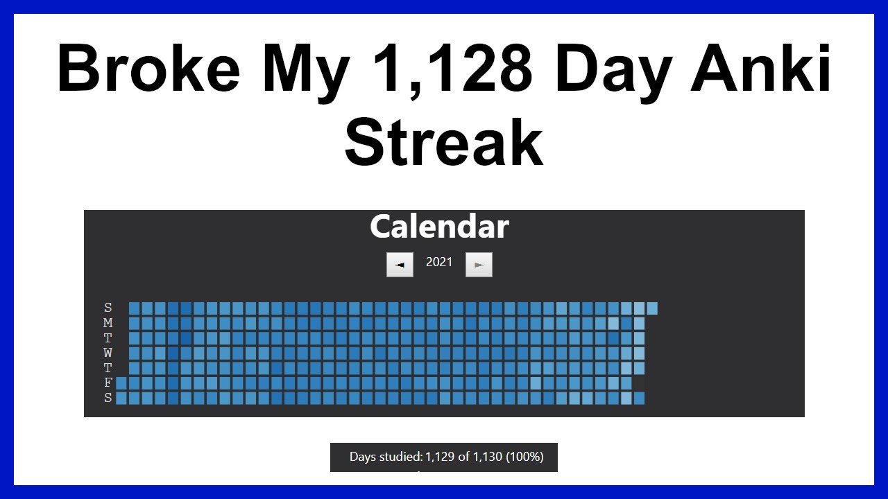 Accidentally Broke My 1,128 Day Anki Streak | Coming to Terms with Loss
