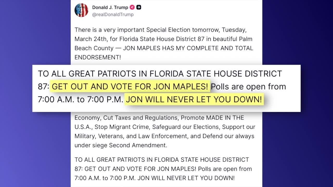 Выборы в Палату представителей штата в округе Палм-Бич проверяют политический импульс Флориды.