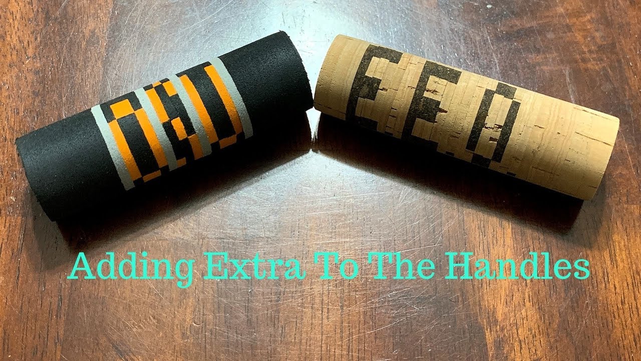 lettering in EVA and Cork handles