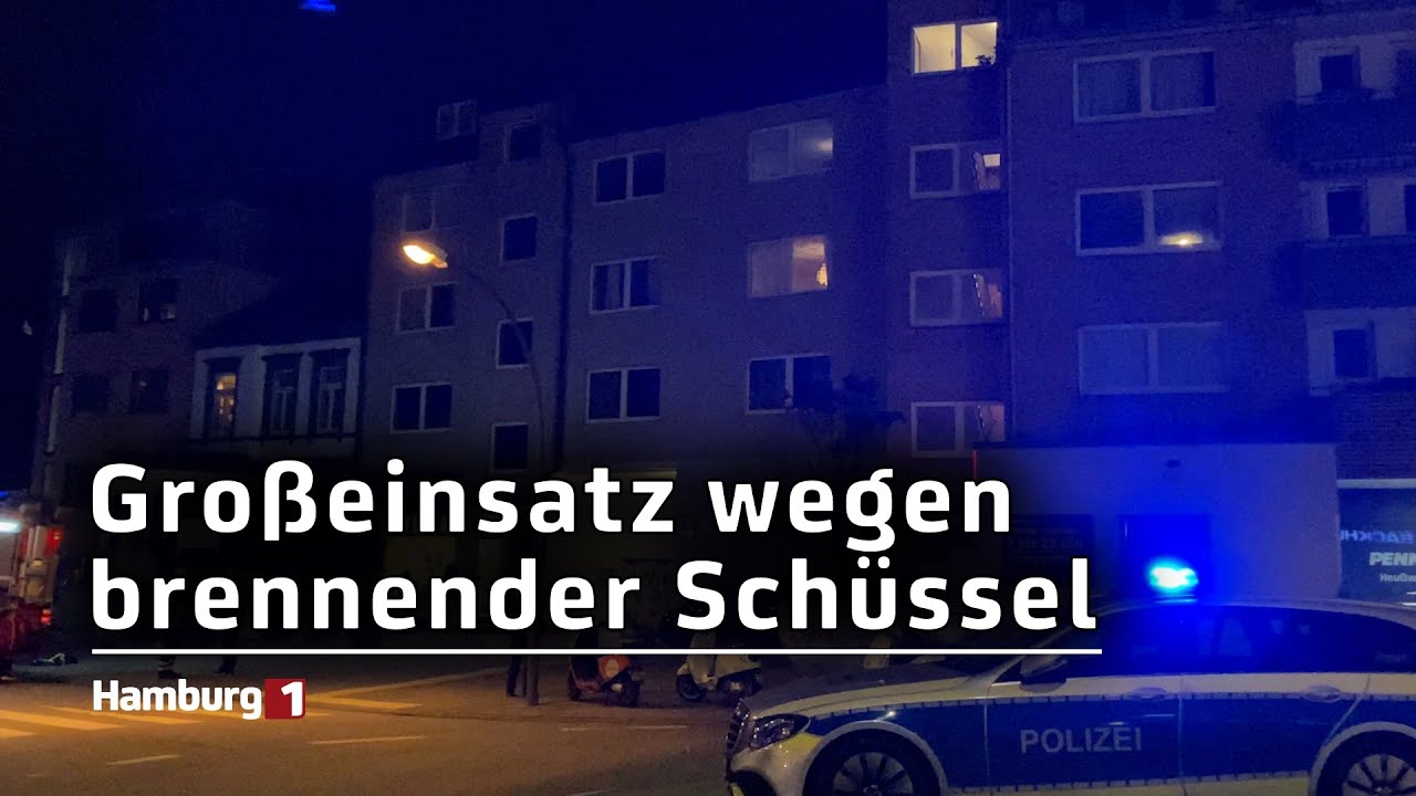 Feueralarm: Großaufgebot wegen brennender Kunststoff-Schüssel