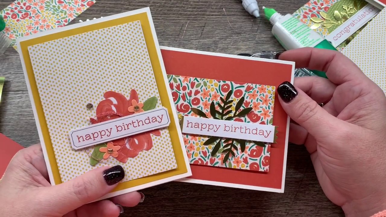 How to create two Card layouts using Printed Paper