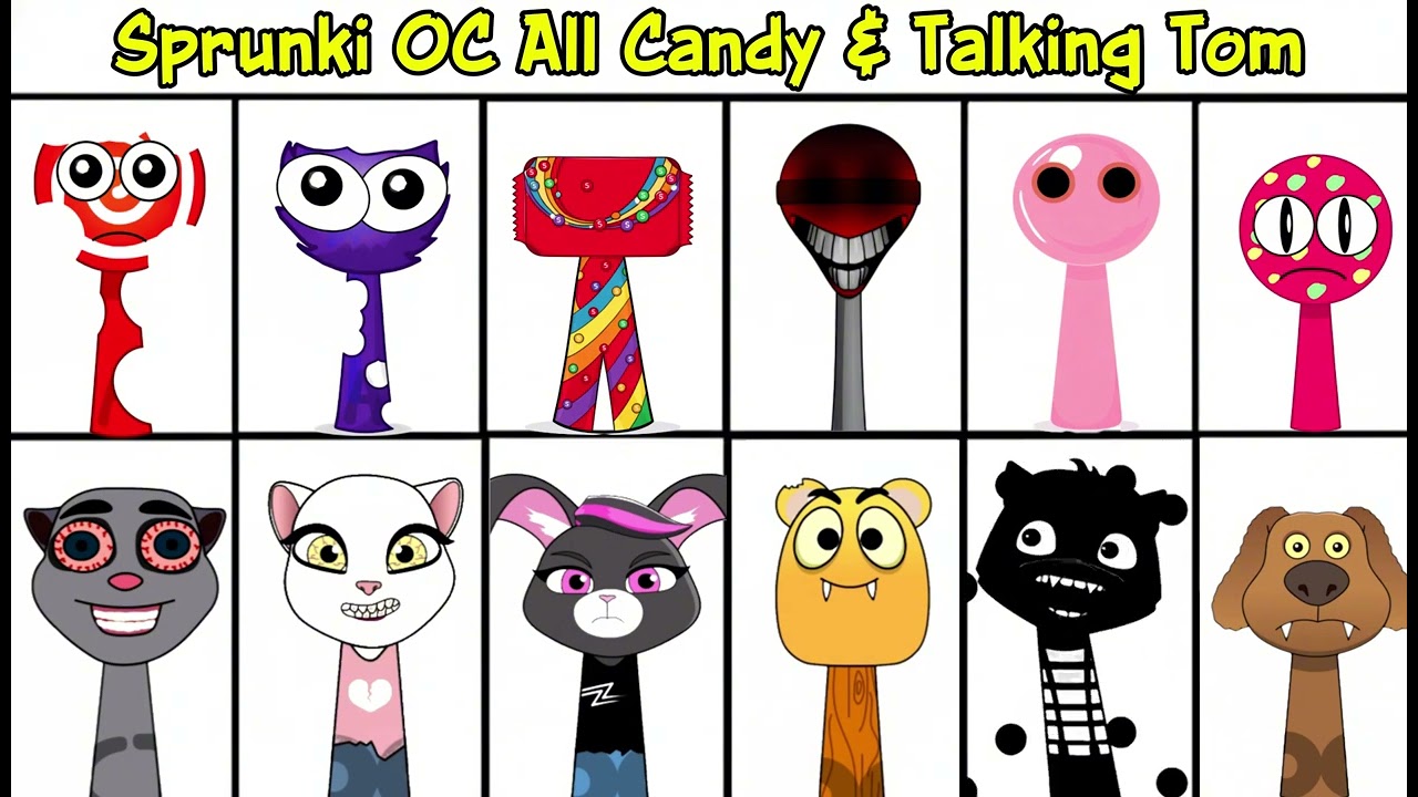 Sprunki OC: All Candy & Talking Tom (из мультсериала «Поймай конфету, мой говорящий Том») Фаза 1 ...