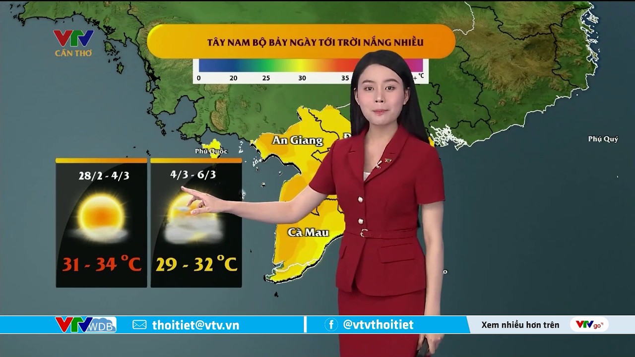 Dự báo thời tiết Tây Nam Bộ hôm nay 28/02/2026 | VTVWDB