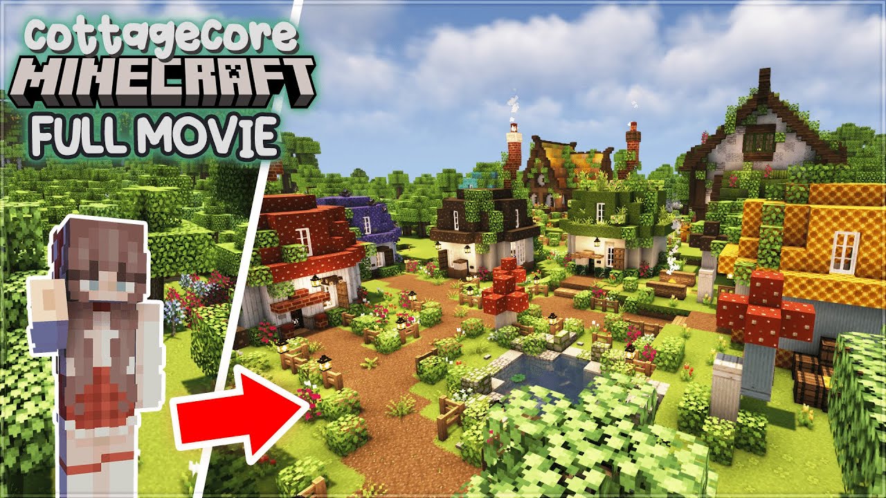 I built an entire cottagecore world in Minecraft Survival! 🌷🌹 | FULL MINECRAFT MOVIE