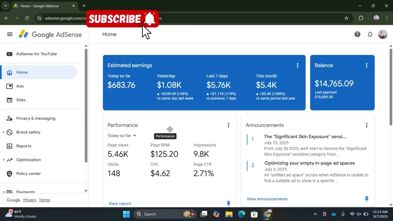 How I made $600 Blogging with Google Adsense Loading