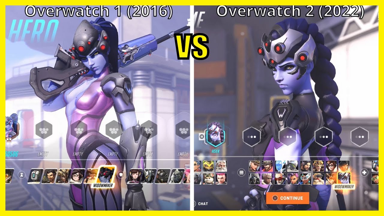 Overwatch 1 VS Overwatch 2 - Hero Select Comparison