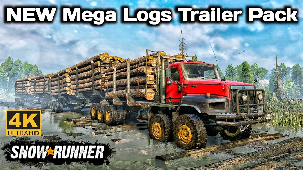 New Mega Logs Trailer Pack In SnowRunner Season 16 #snowrunner #truck #4k 