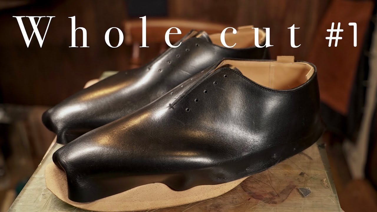 【1枚革】#1ホールカットを縫う｜立体裁断 shoes making