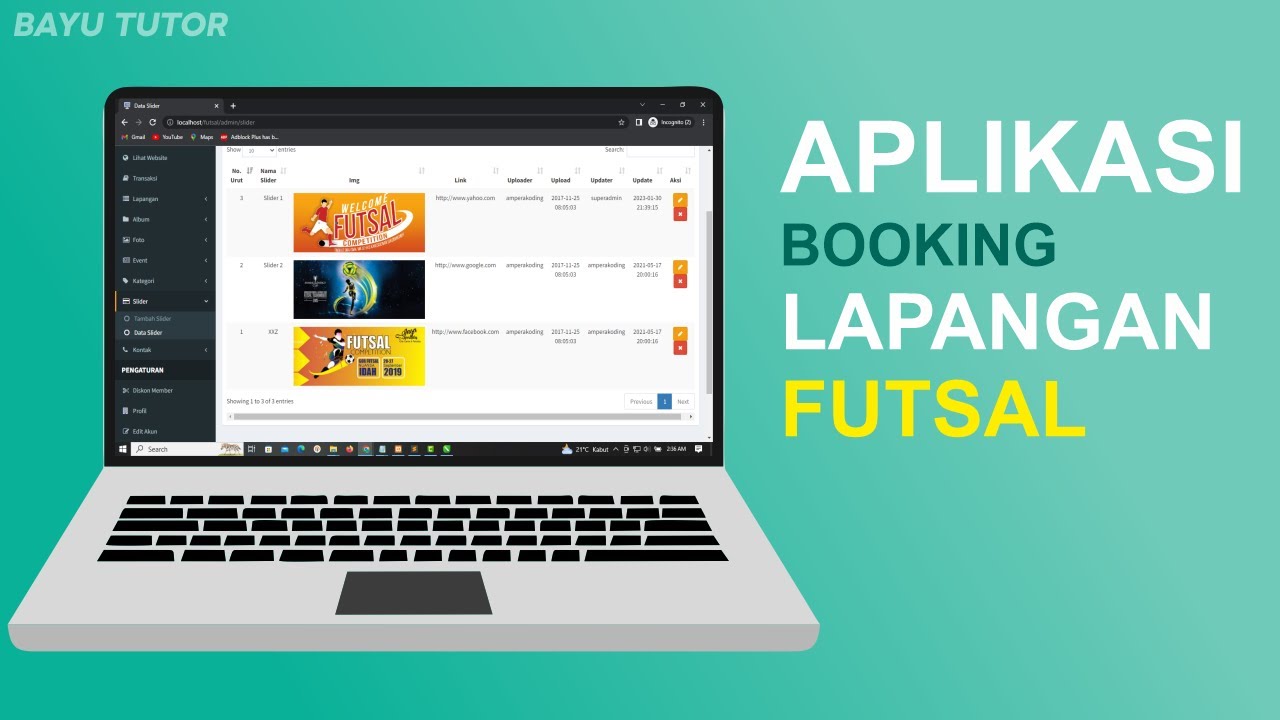 Aplikasi Pemesanan Lapangan Futsal Berbasis Web (CodeIgniter)