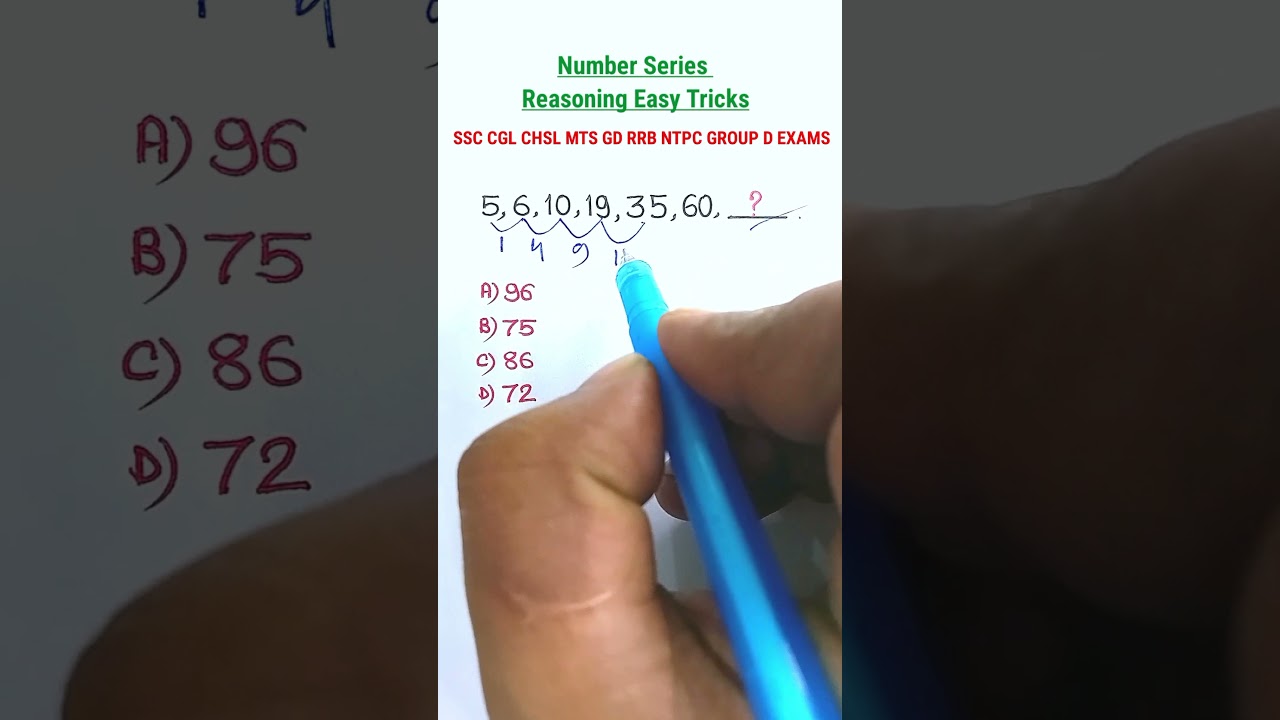 रीज़निंग PYQ Series| Missing Number Series| Reasoning Classes| Reasoning for SSC CGL GD CHSL|