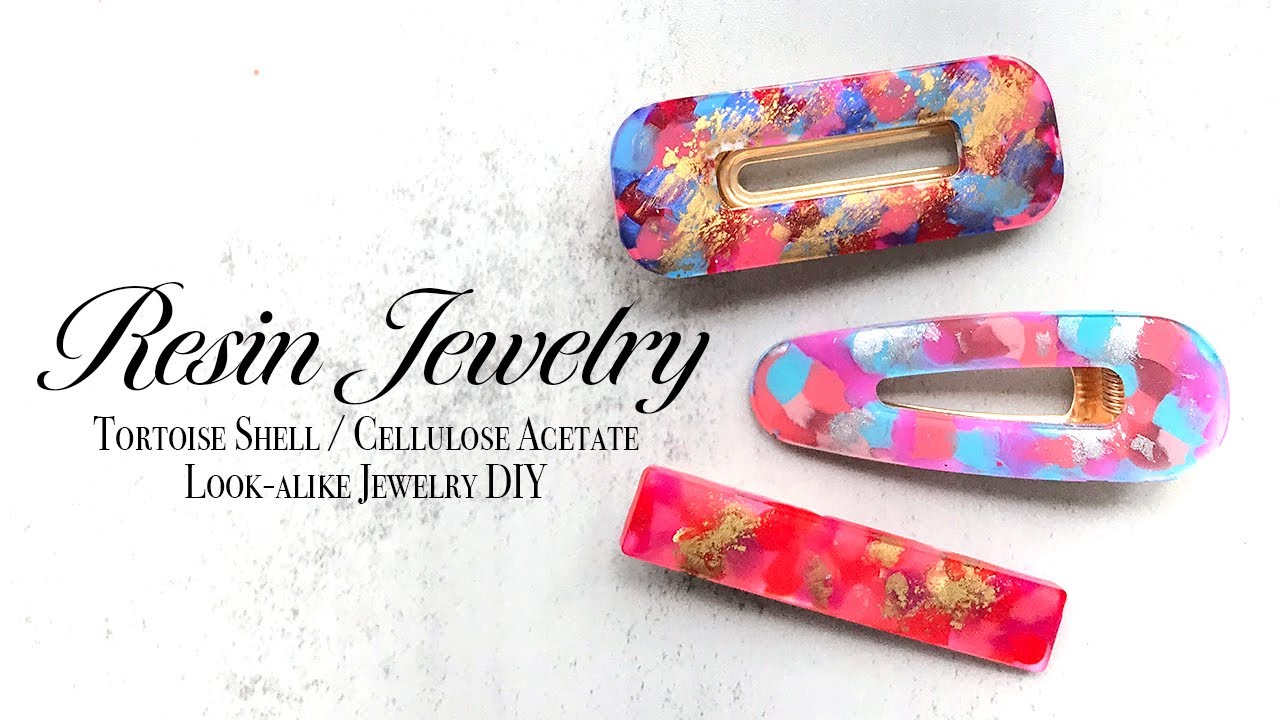 Resin Hair Clip DIY: How To Make Tortoise Shell / Cellulose Acetate Look-alike Jewelry with UV Resin