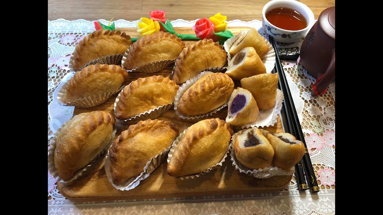 [炸豆沙/蓮蓉/紫薯餡軟角]-簡單料理，方便快捷，香甜軟糯，帶韌性，餡料美味，賀年佳品，眾人喜愛，包上不同餡料，風味各異。