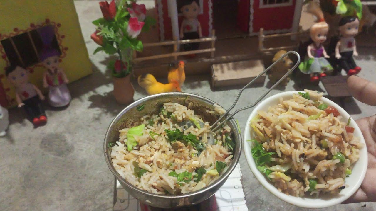 Miniature Fried Rice Recipe | Quick Lunch Box Recipes |  MINI KITCHEN|