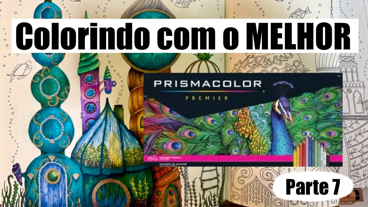 Colorindo Oceano perdido com lápis de cor Prismacolor Premier der 150 cores - PARTE 7