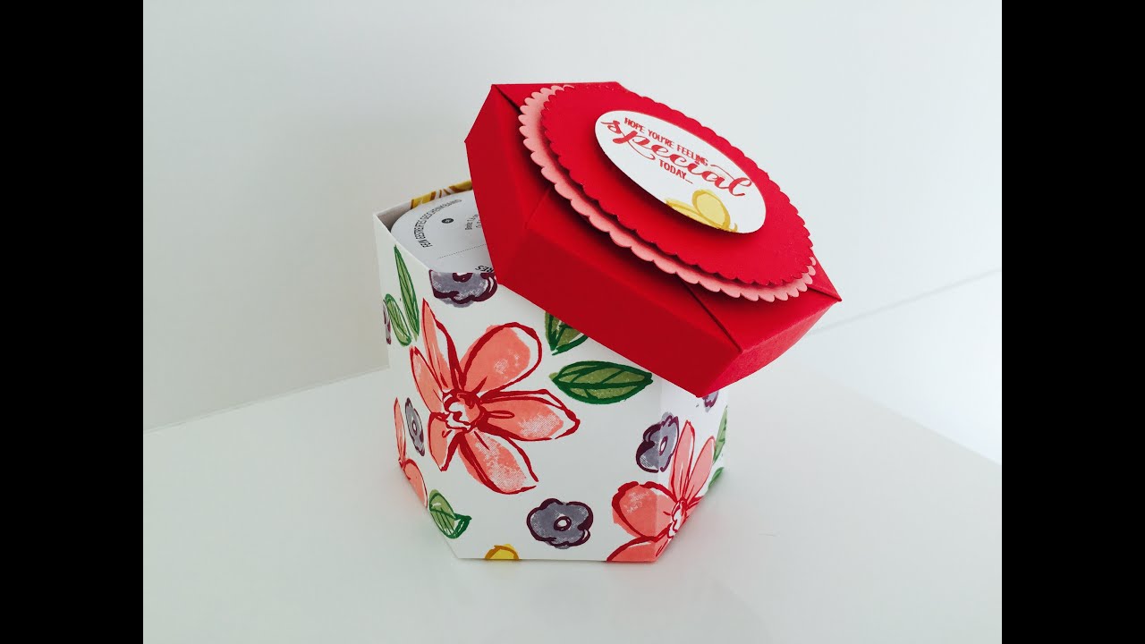 Hexagonal Lidded Gift Box - Video Tutorial using Garden in Bloom by Stampin' Up
