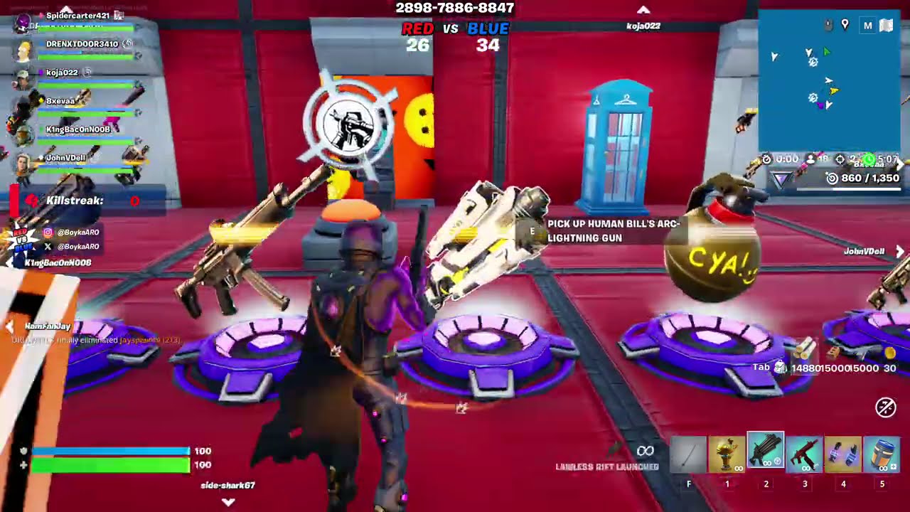 Fortnite red vs blue
