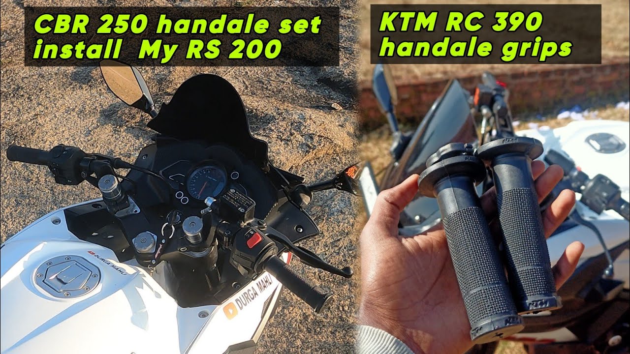 Honda Cbr 250 handalebar modification on rs 200 // KTM RC 390 handale grip set installation