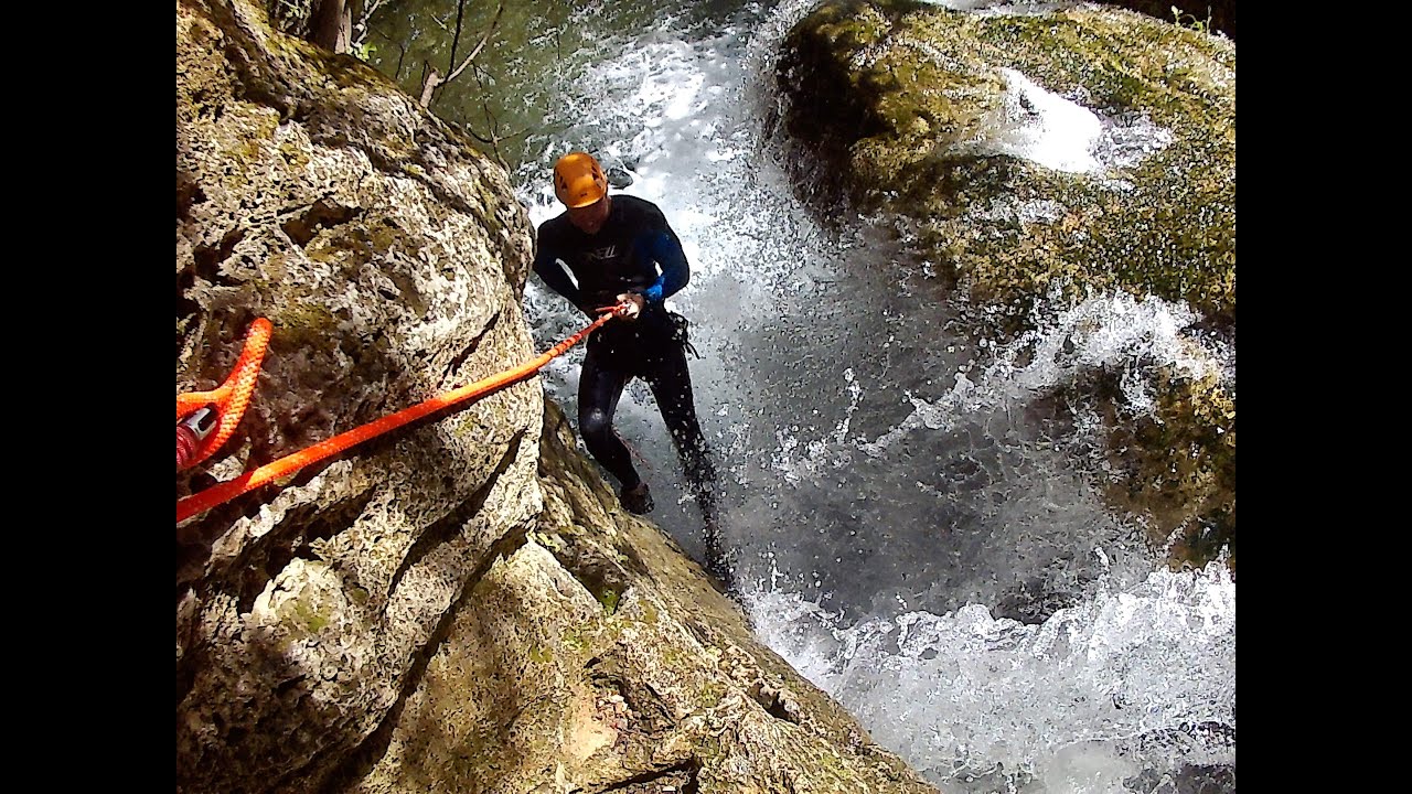 Canyoning at Barranco de Jorox, Malaga, Spain