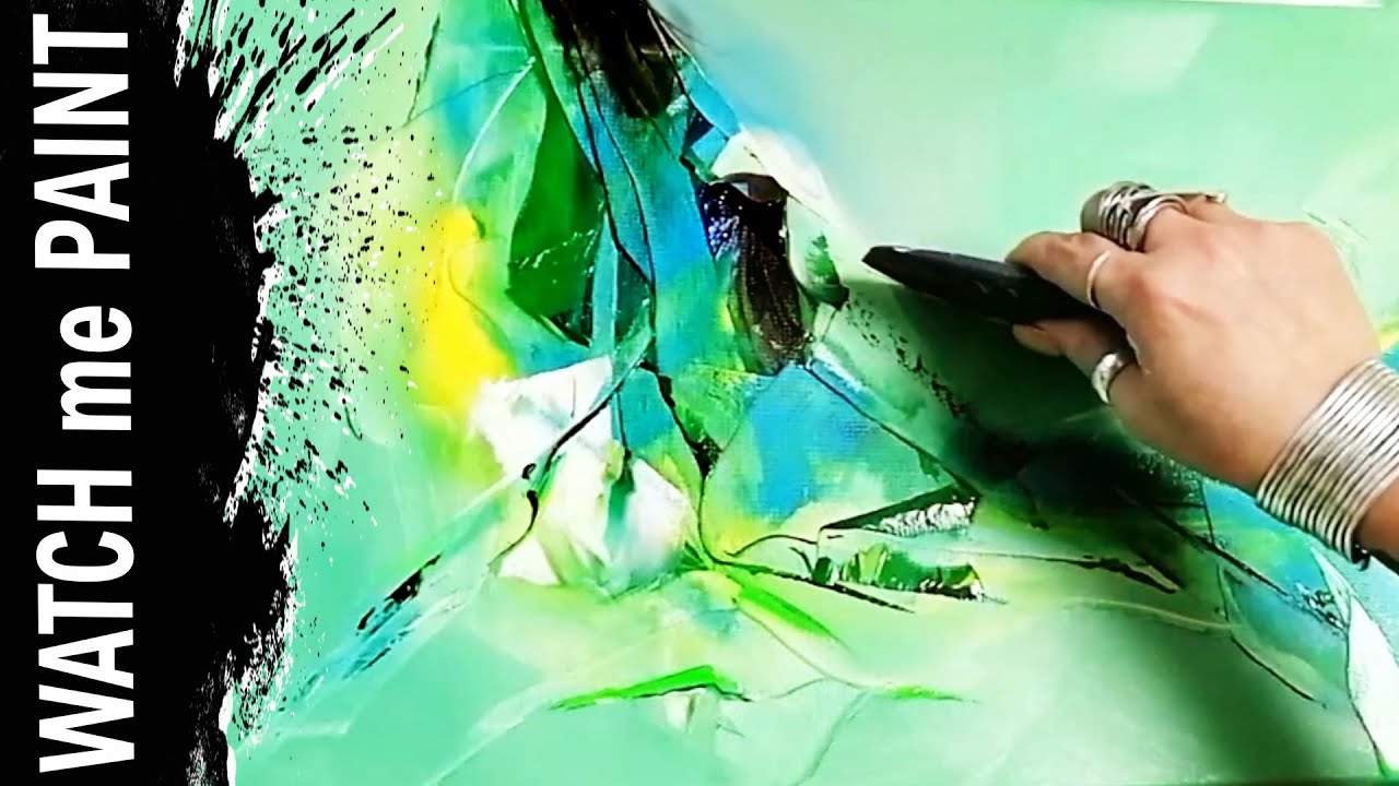 Abstract acrylicpainting - Painting with  paintbrush and catalyst wedge