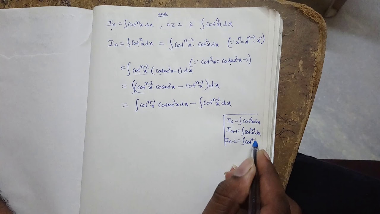 Reduction formula of cotx and example