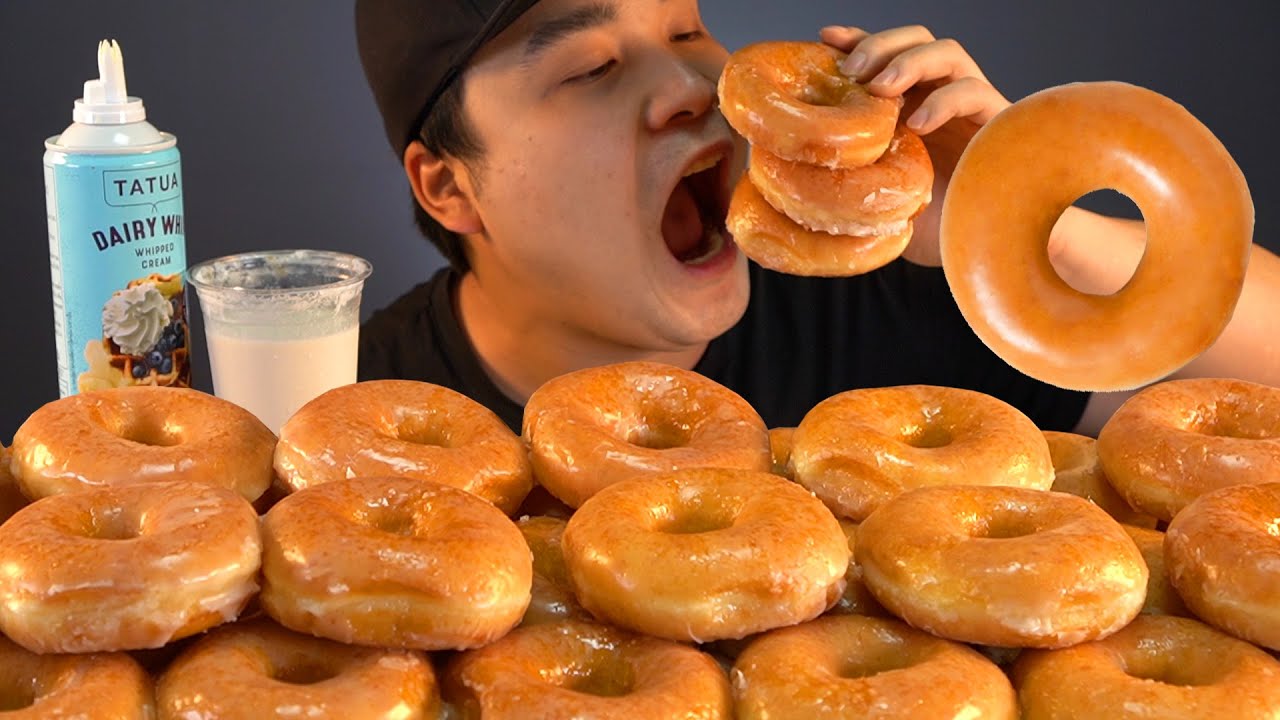 크리스피도넛과 흑당버블티 먹방~!! 리얼사운드 social eating Mukbang(Eating Show)