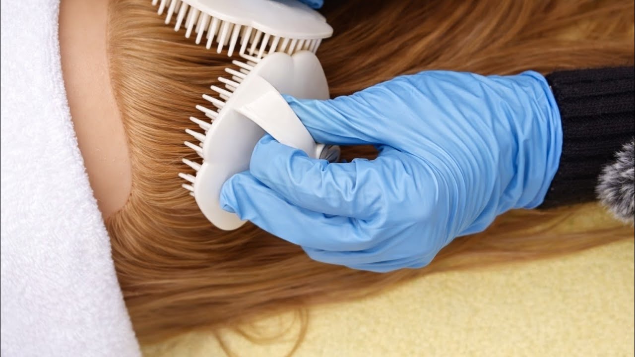 ASMR Hair Treatment | Brushing & Scalp Massage ✨Relaxing Crinkly Sounds • No Talking 🤍