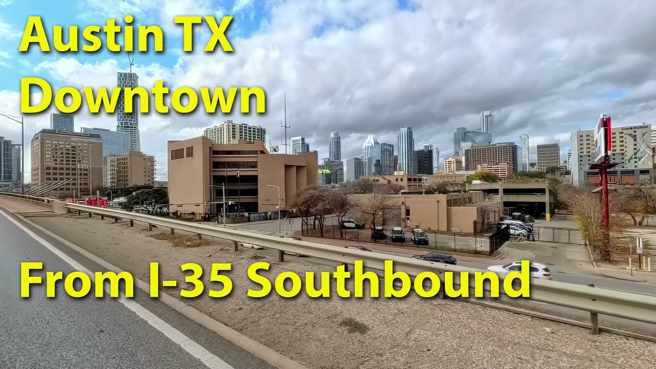 Downtown Austin from I-35 Southbound. Dec 2025. 60fps