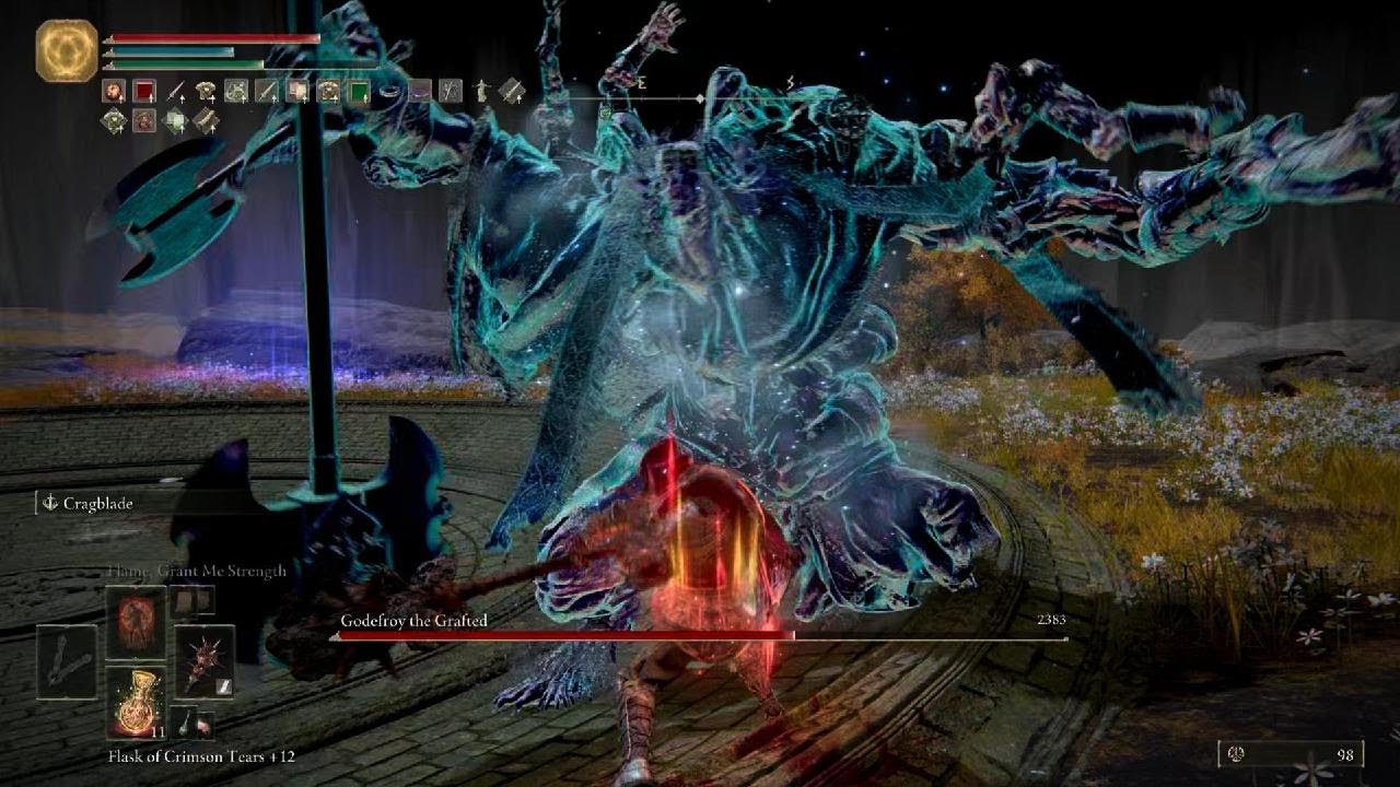 ELDEN RING RL1 run. Godefroy the Grafted great enemy for Godfrey Icon
