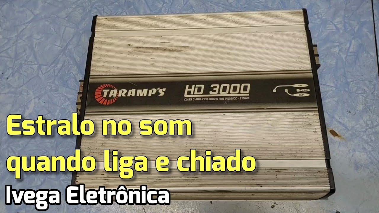 HD3000 estralo no som ao ligar e chiado, fácil de resolver !