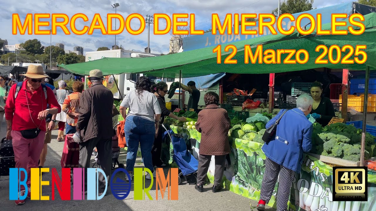 Benidorm - Mercado del Miercoles en Foietes - 12 Marzo 2025 - Costa Blanca - España. 4K