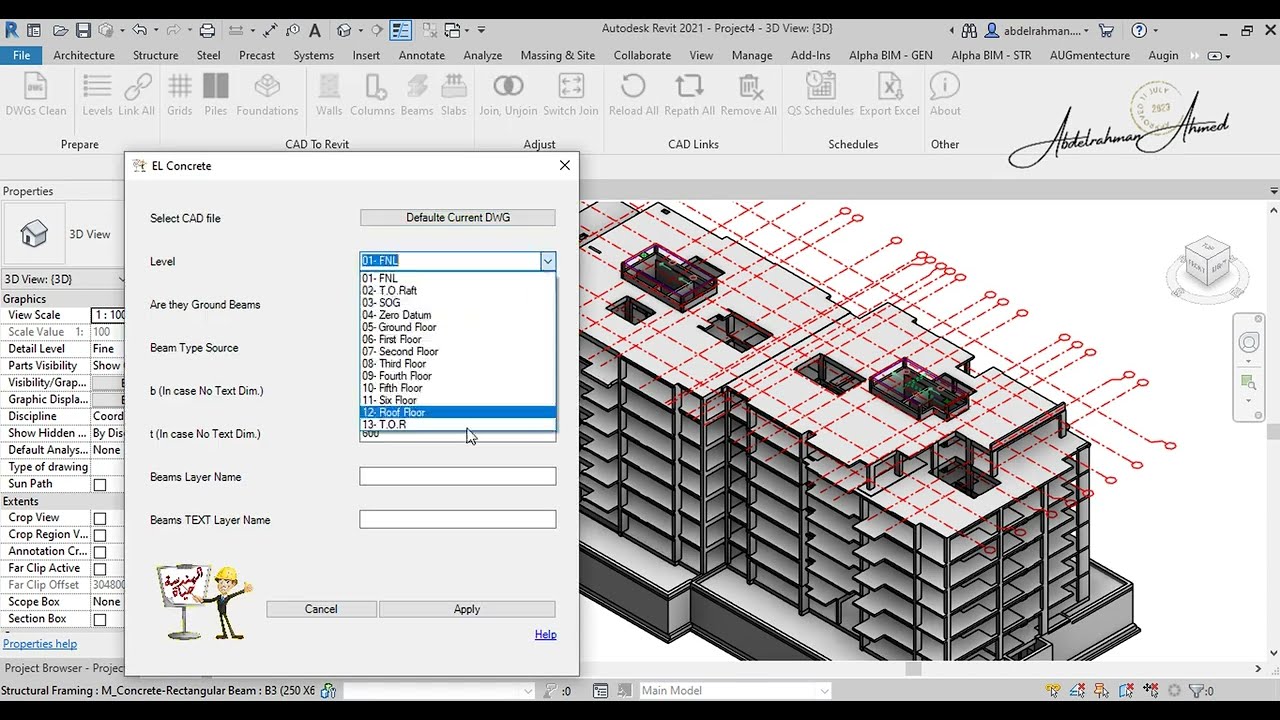 El Concrete || Super Automatic Modeling from CAD to Revit