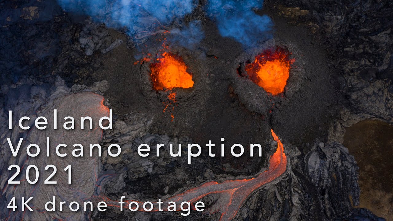 Volcano eruption Iceland in 4K