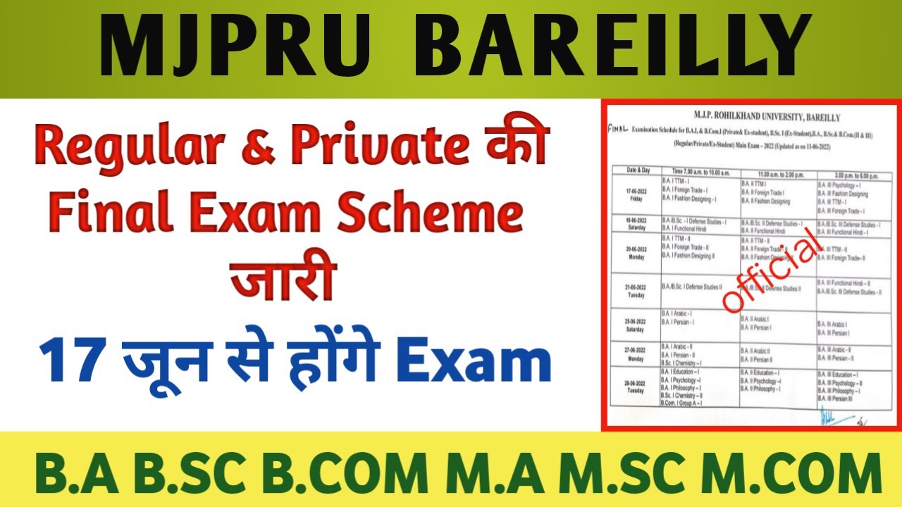 mjpru exam date sheet 2022 pdf | mjpru exam date sheet 2022 | mjpru ba private exam date sheet 2022