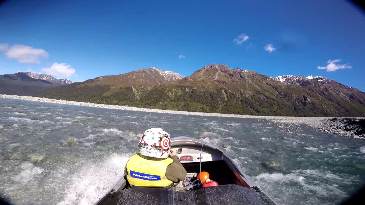 Jetboating the Wilberforce river, New Zealand