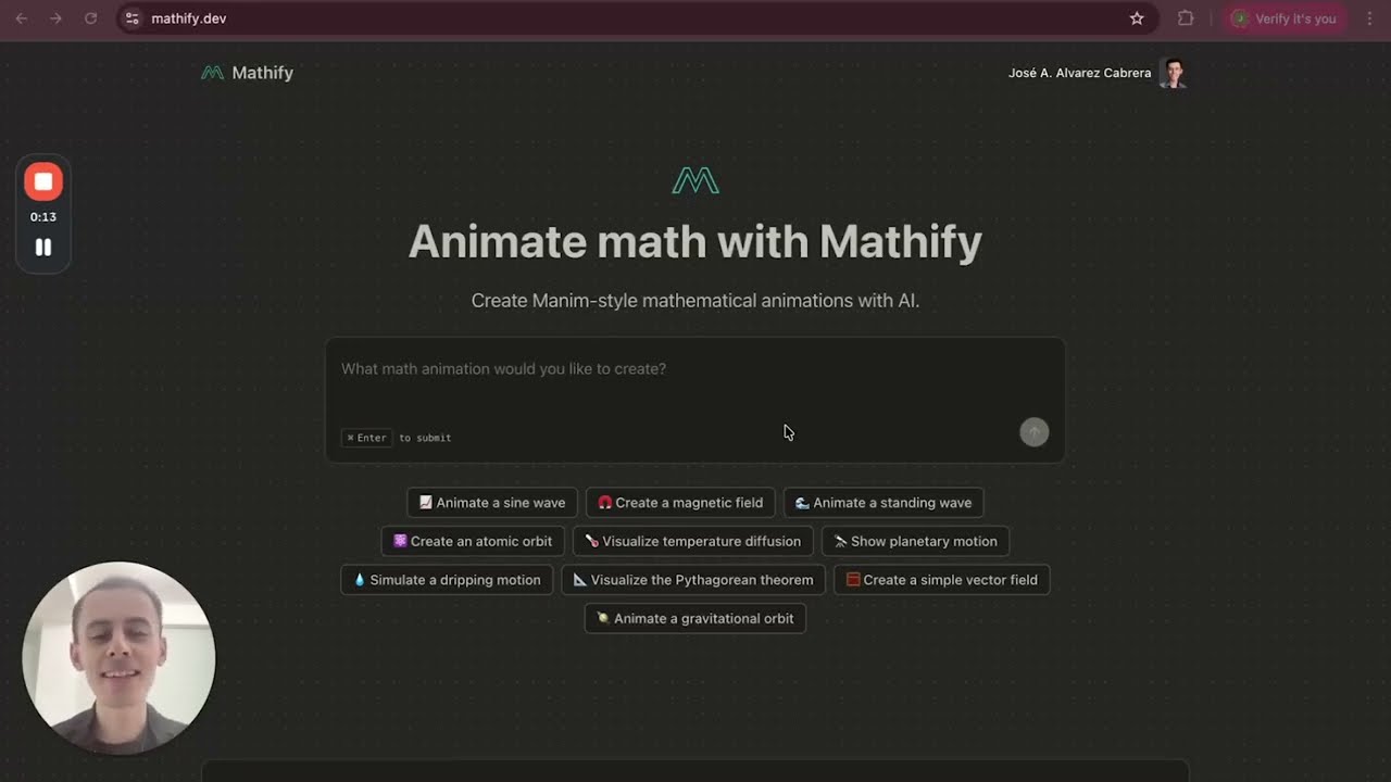 Mathify.dev: Create Manim-style math animations with AI
